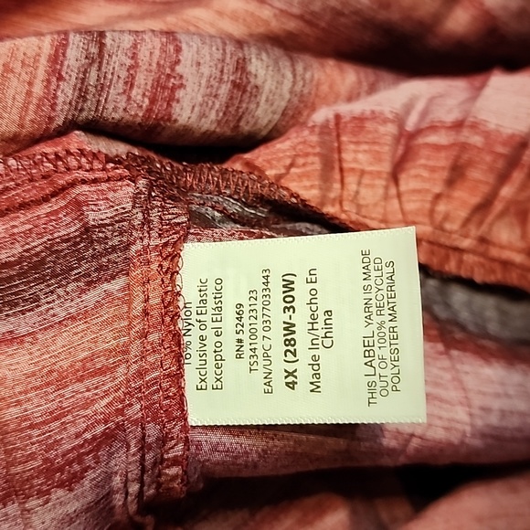 Terra & Sky Womens Peasant LS Maxi Dress Sz 4x NWOT Washy Stripe Tuscan Rose - Picture 5 of 6